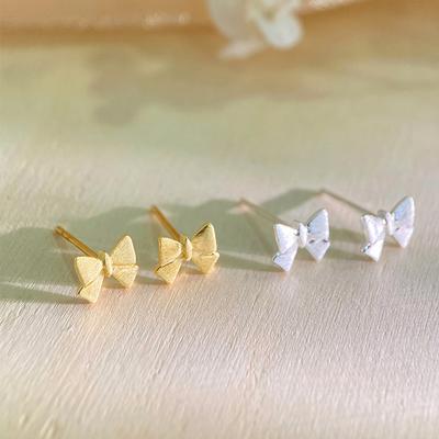 Cute Bow Stud Earrings for Women Sweet Girl Heart Student Party Prevention Earrings
