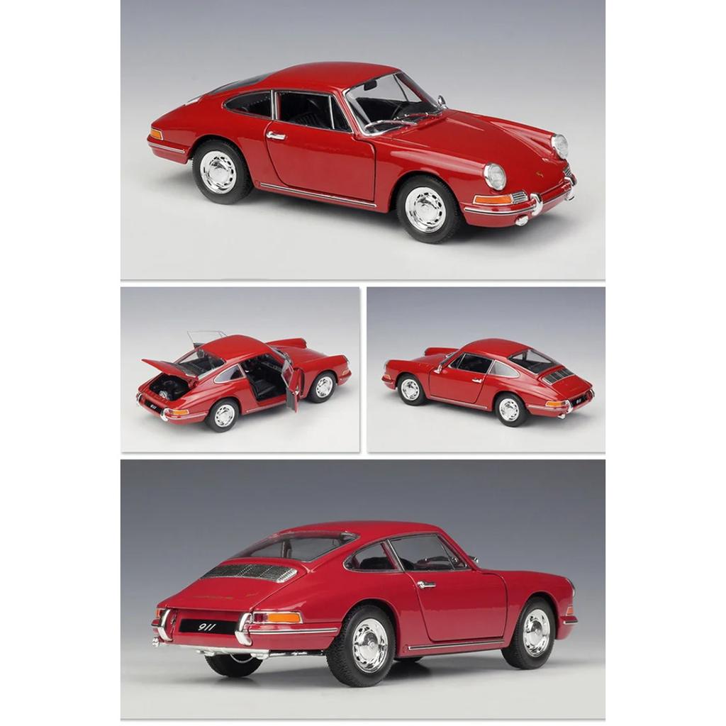 WELLY 1/24 1964 Porsche 911 Alloy Scale Car Model Diecast Metal Miniature Model Car Static Collection Children Toy Car Vehicle