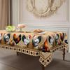 Pastoral Round Table Tablecloth, Egg Hen Print Waterproof And Oil-Proof Leave-In Household Dining Table Cloth, European Retro