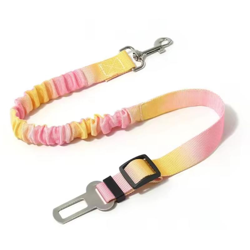 

Adjustable Dog Car Seatbelts for Vehicle Nylon Pet Safety Seat Belt with Elastic Bungee Buffer Durable Colorful Car Harness