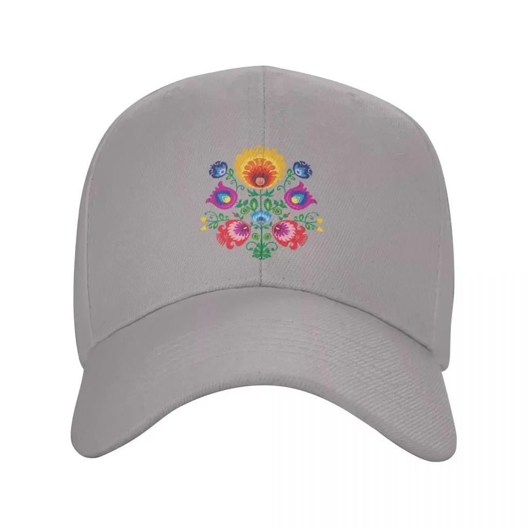 Cool Poland Folk Floral Baseball Cap Unisex Women Custom Adjustable Adult Polish Floral Art Dad Hat Outdoor Snapback Caps