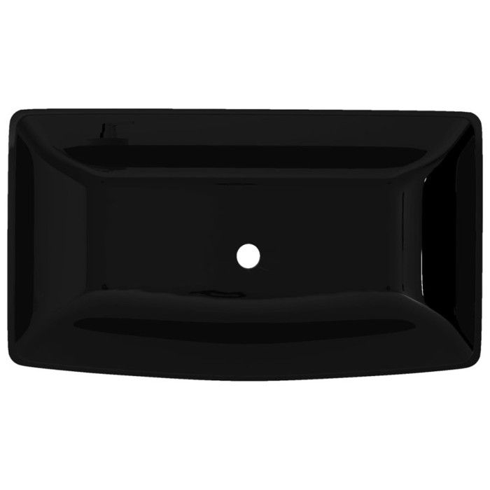 VidaXL Vasque Rectangulaire Céramique Noir pour Salle de Bain Lavobo Lave-main 141923