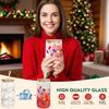 Upgraded Color Changing Christmas Cup,Cute Color Changing Glass Cup With Leakproof Lid Glass Straw And Straw Lid Xmas Gift