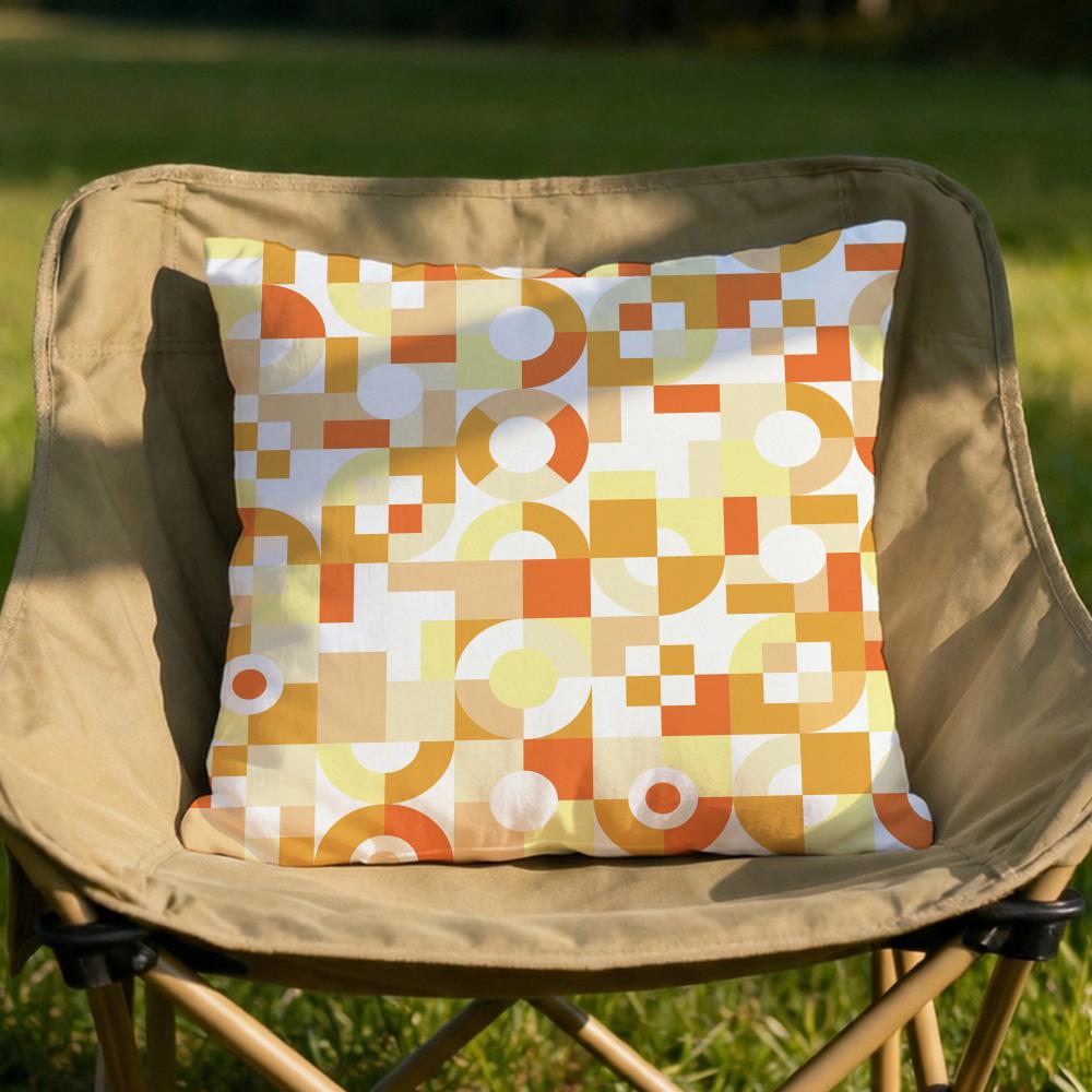 Orange Geometric Cushion Cover Soft Reversible Durable Pillow Cover MultiScene Use for Home Car Daily Comfort