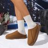 Fashion Comfortable round Toe Flat Bottom Cotton Boots Women's Slippers Winter Warm Fashionable Large Size Slip-On Booties