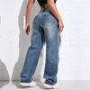 Shascullfites Melody Ripped Women's Blue Jeans Hip-hop Style Fashion Vintage Streetwear Y2K Wide Leg Jeans Baggy Denim Pants