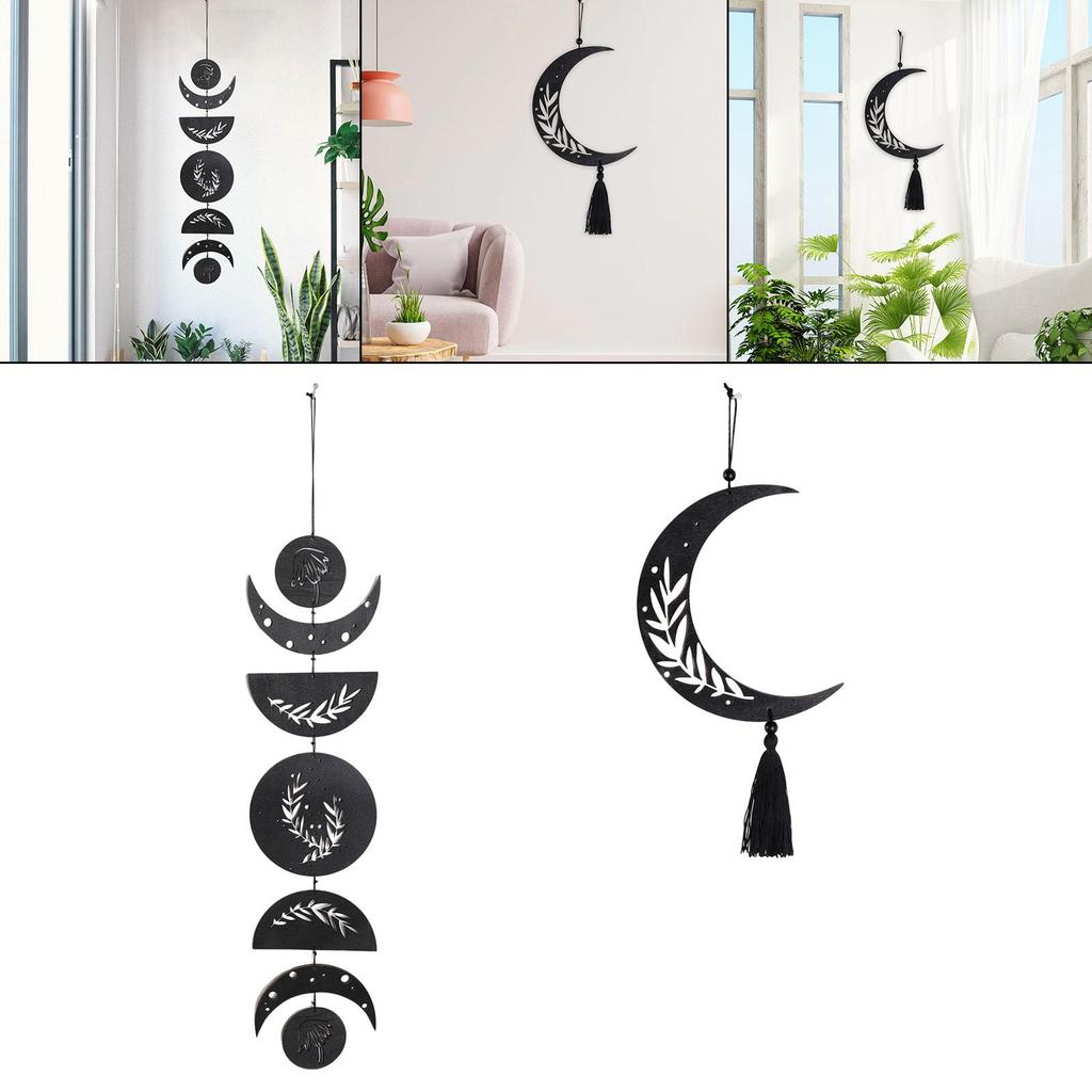 2Pcs Bohemian Moon Phase Wall Hanging Hotel Home Living Room Dorm Decoration