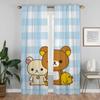 Zasłony Rilakkuma do salonu, zasłona działowa, tiul do sypialni, zasłony kuchenne 2 sztuki, dekoracja na Halloween, rolety