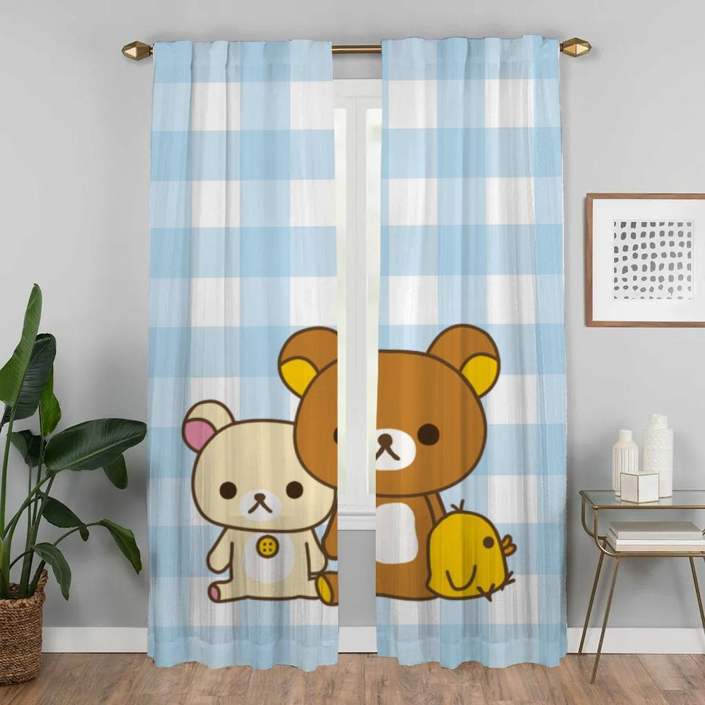 Rilakkumas Vorhänge für Wohnzimmer Vorhang Raumteiler Tüll für Schlafzimmer Küchenvorhänge 2 Stück Halloween Dekoration Jalousien