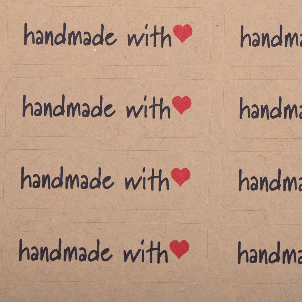 120PCS DIY Kraft Sealing Stickers Paper Crafts Hand Made Label Packaging Sticker