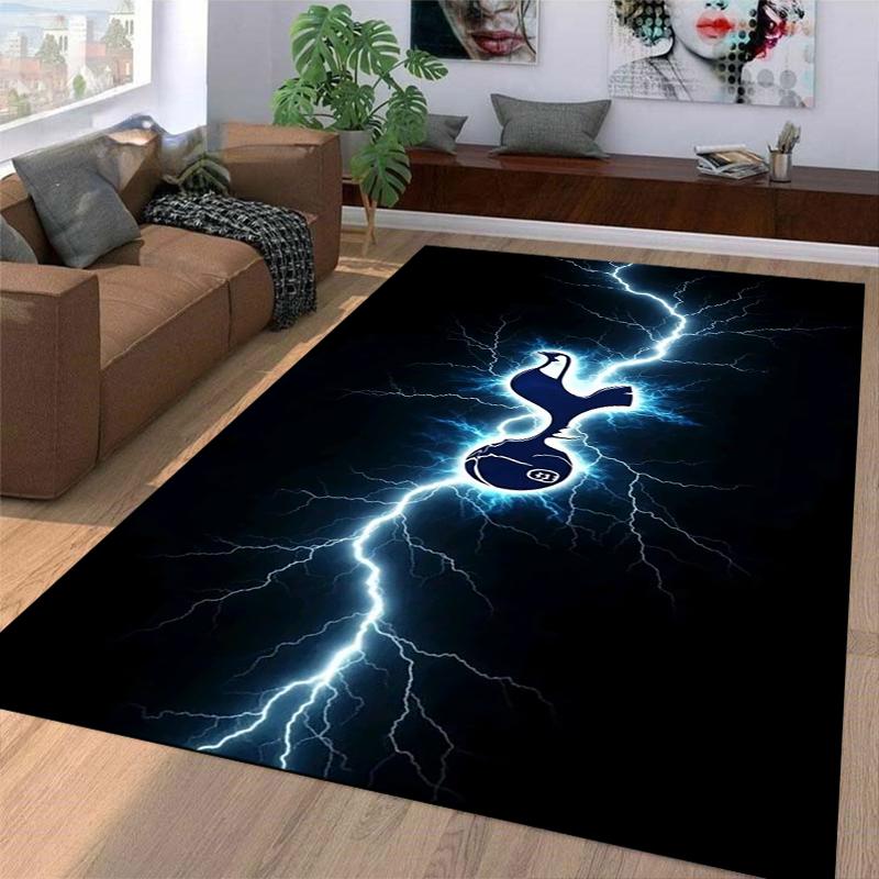 "Football Logo Carpet with Lightning Design - Modern Floor Rug" Suitable for use as an anti-slip for living room bedroom sofas