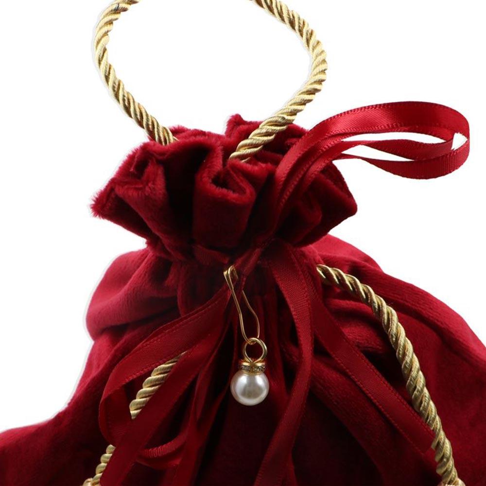 Velvet Flannel Gift Bag Wine Red Chinese Traditional Wedding Gift Bag Drawstring Candy Bag Guests