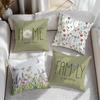 Spring Single Sided Printed Throw Pillow Covers Watercolor Daisy Text Home Living Room Bedroom Outdoor Decor Floral Cushion Case
