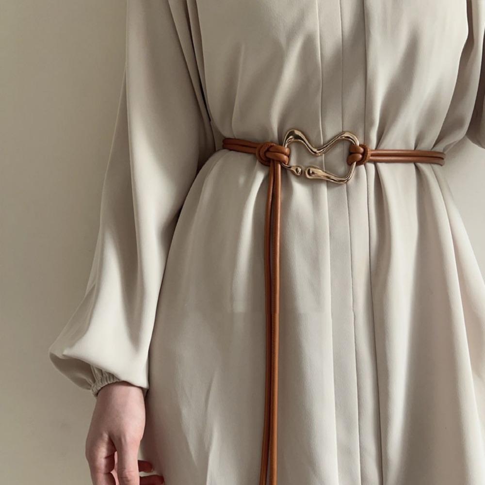 Long Women Thin Belt Rope Knotted Dress Coat Waistband String Waist Belt Ladies Black Straps