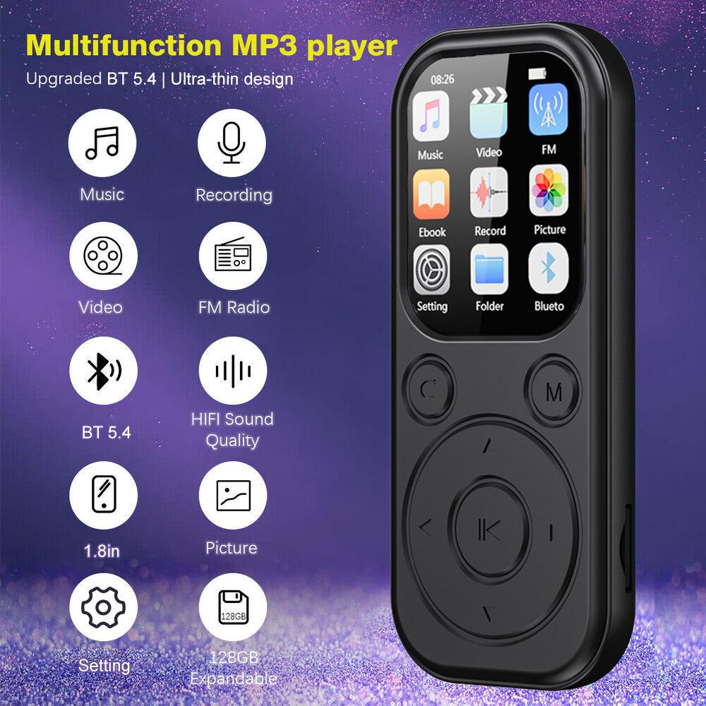 Hudební přehrávač MP3/MP4 s funkcí nahrávání a připojením Bluetooth