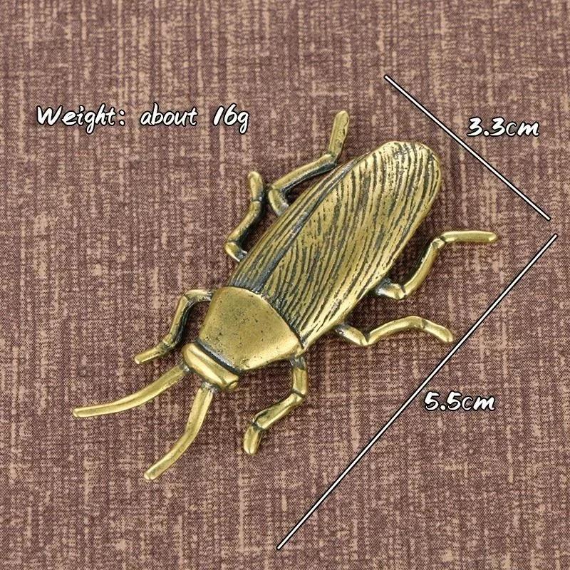 

Латунные фигурки насекомых тараканов миниатюры твердые чайные питомцы забавные поделки коллекция настольных маленьких украшений фигурка декор поделки A