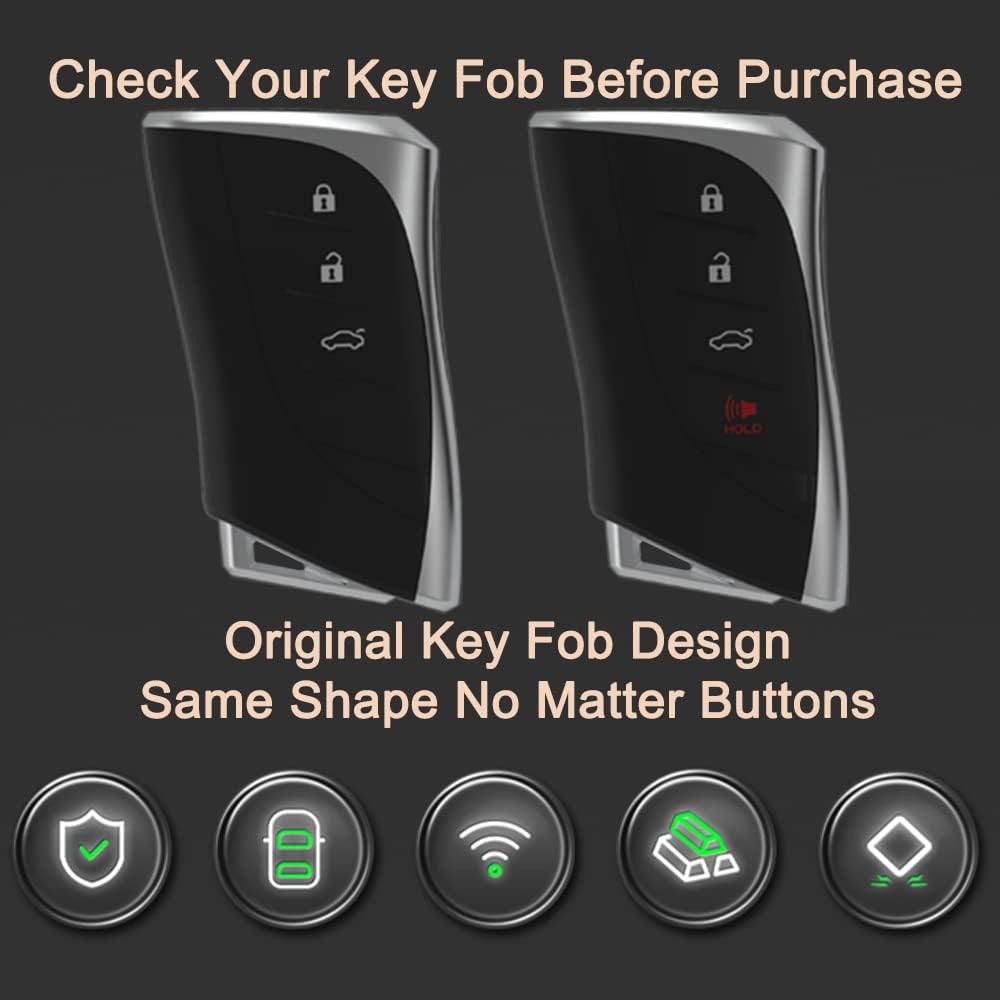 Alloy Metal Key Fob Cover,Compatible with Lexus ES350 ES300h UX200 LS500 LS500H LC500 LC500h