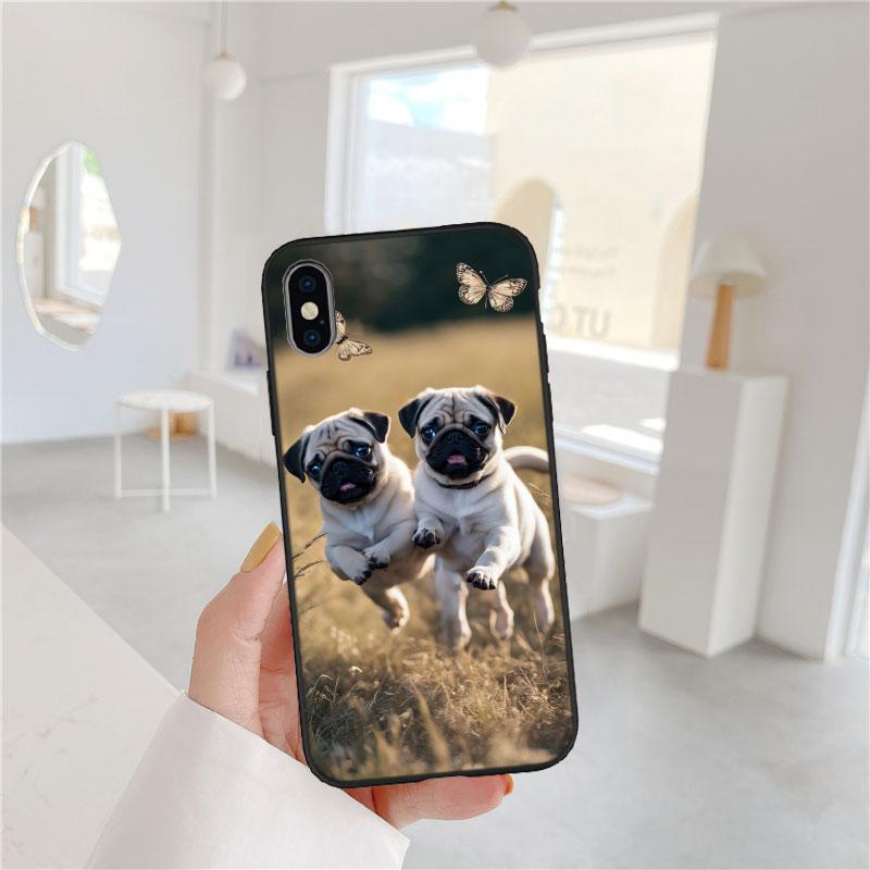 CJ90 Mops Hund Soft Shell Handyhülle für Xiaomi Poco C40 C50 C51 C55 C65 C71 C75 F3 F5 F6 F7 M2 M3 Pro Ultra