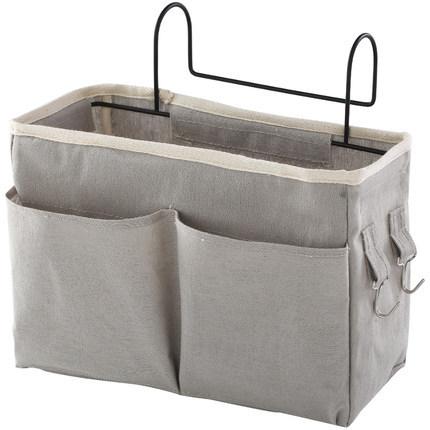 Scandinavian Bedside Hanging Basket Canvas Linen Storage Pouch Wall Organizer for Dorm College Student Bedroom Essentials