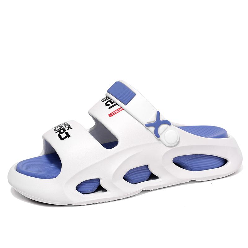 

Модные мужские массажные тапочки, домашние и уличные сандалии, пляжные, удобные, мягкие шлепанцы, клоги, повседневная обувь для мужчин и женщин, домашние тапочки 38-39 синий