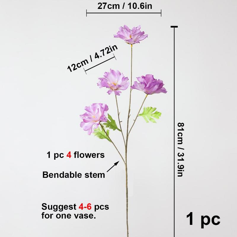 1pc Artificial Flower Stem, Valentine Day, Gift Gifts Birthday Graduation,Garden Decor,Outdoor Plant,Gardening,Fake Flowers