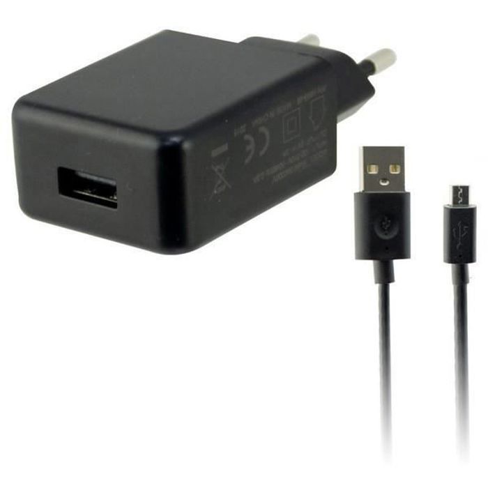 Vegglader - KSIX - Micro USB - 2A - Svart - Ladetilbehør