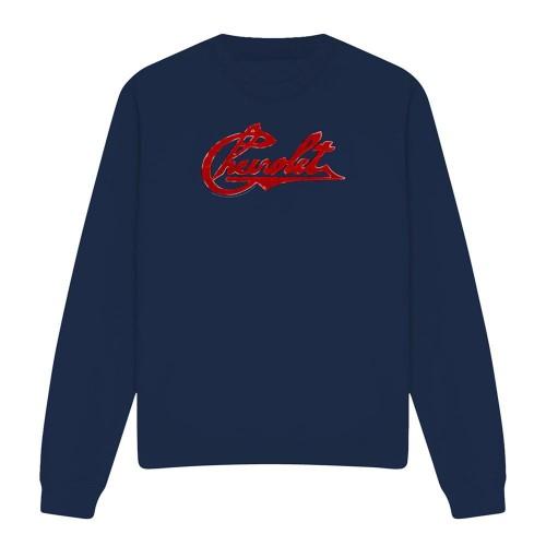 Chevrolet Unisex Adult Script Distressed Sweatshirt