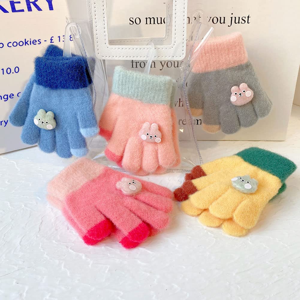 eigenn and Fluffy Perfect for Fall and Cold Rabbit Perfect for Girls and Ages Perfect for Commuting to and Outings Kids' Baby's Gloves, Winter,