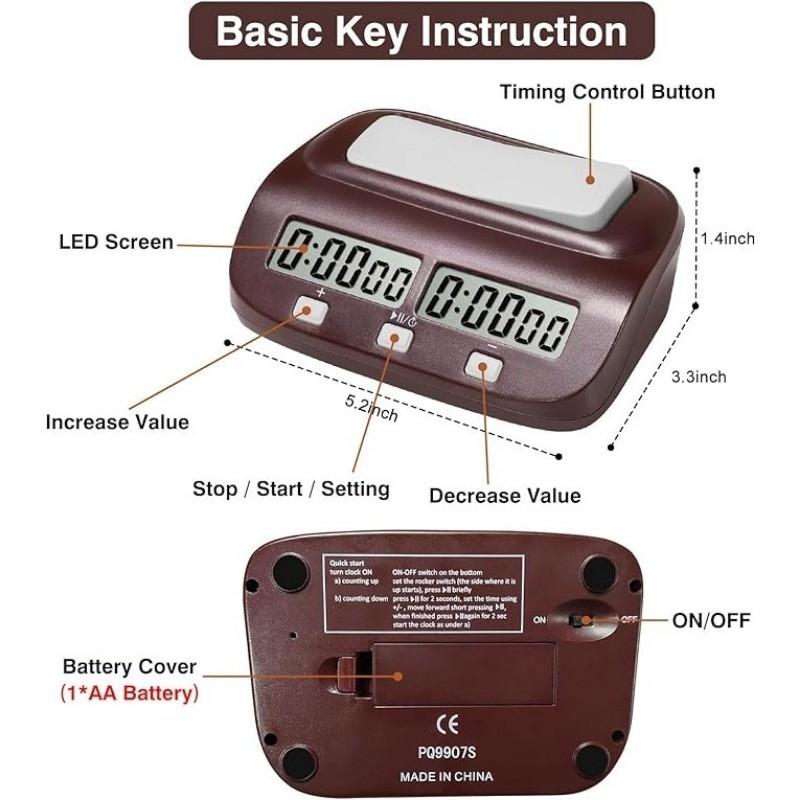 3-в-1 Легкий Профессиональный Игровой Таймер Многоцелевые Шахматные Часы Портативные Цифровые Шахматные Часы