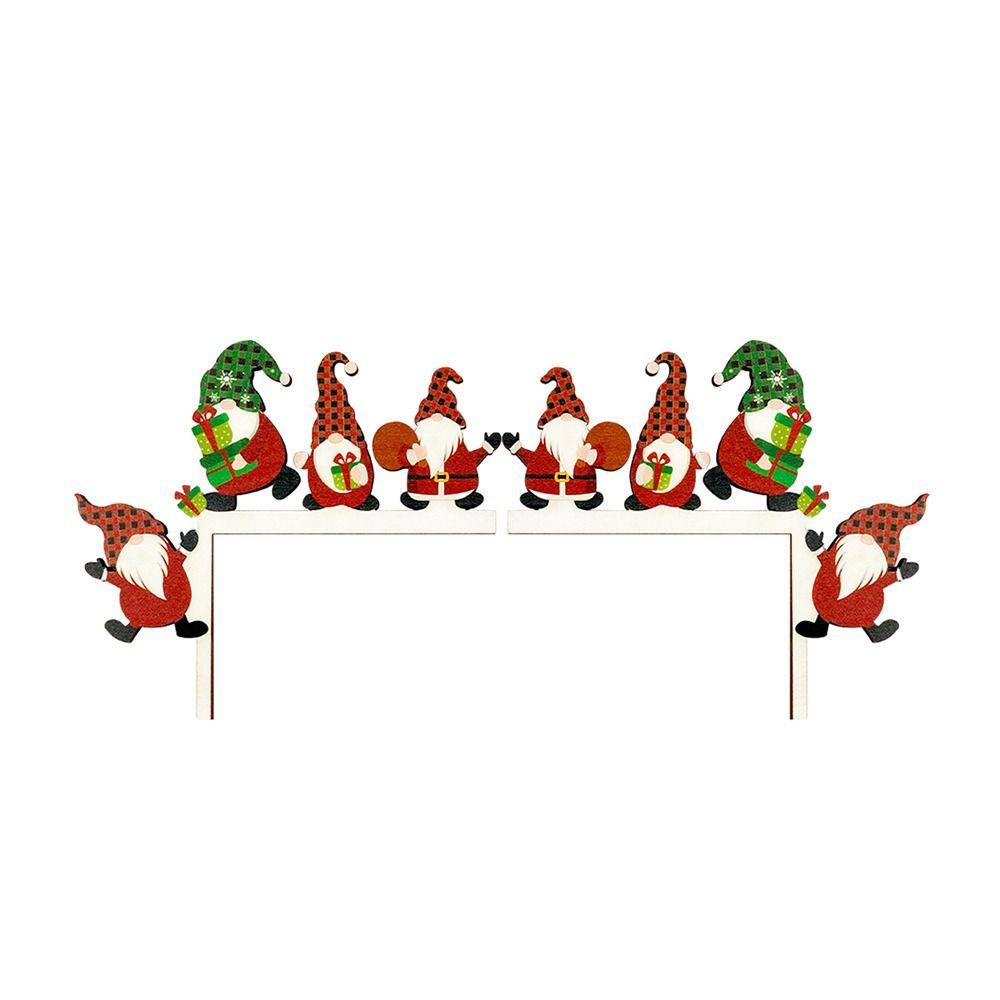 Santa Claus Xmas Door Corner Sign Wooden Door Pendant Creative Door Frame Decoration