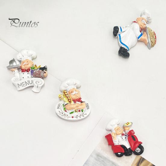 Decorative Note Holders 3D Cartoon Chef Refrigerator Magnet, Resin Baker Fridge Magnets Memo Notes Photo Holder for Home Decor Magnet