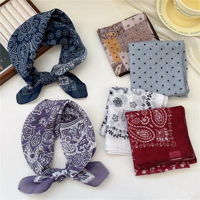 58 Cotton And Linen Small Square Scarf Fresh And Breathable Women'S Soft Literary And Decorative Small Silk Scarf Summer Scarf Women'S Small Scarf