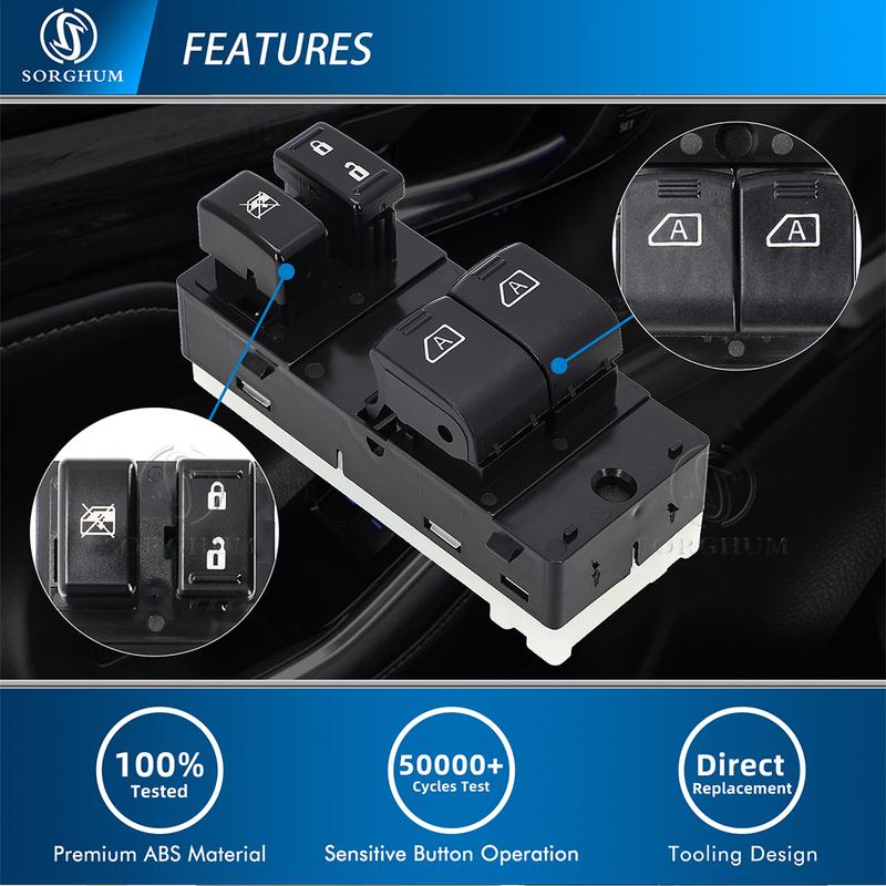 SORGHUM 25401-CD02D 25401-CD000 Left Driver Power Window Master Switch For Nissan NV200 350Z Grand Touring 2003 2005 25401-3LM0B