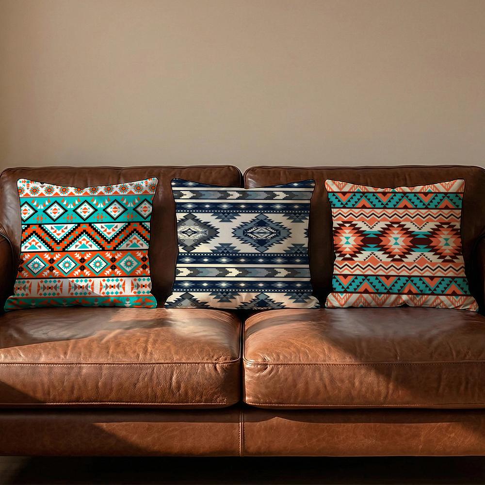 Fashion Bohemia Painting Cushion Cover Soft Reversible  Durable Pillow Cover  MultiScene Use for Home  Car Daily Comfort