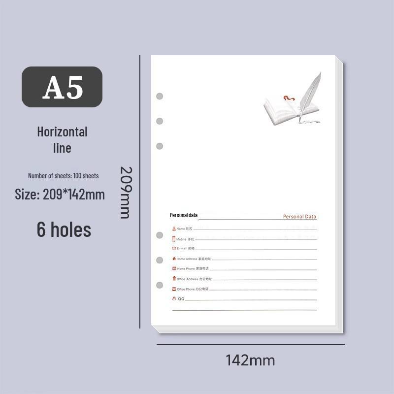 Customizable A5 Loose-Leaf Notebook Set with Detachable Cover for Office and Business Use Customizable