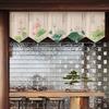 Chinese Style Lotus Printed Short Curtain Kitchen Partition Restaurant Half-Curtain Home Doorway Bedroom Decor Window Drape
