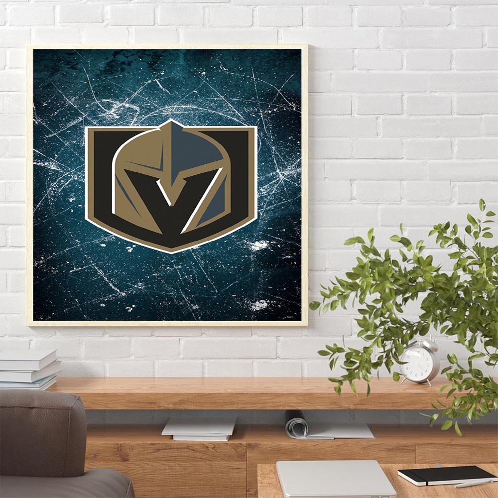 Vegas Golden Knights 5D Round Diamond Painting Kit Diamond Embroidery Painting Rhinestones Mosaic Frameless Handwork Decoration Arts