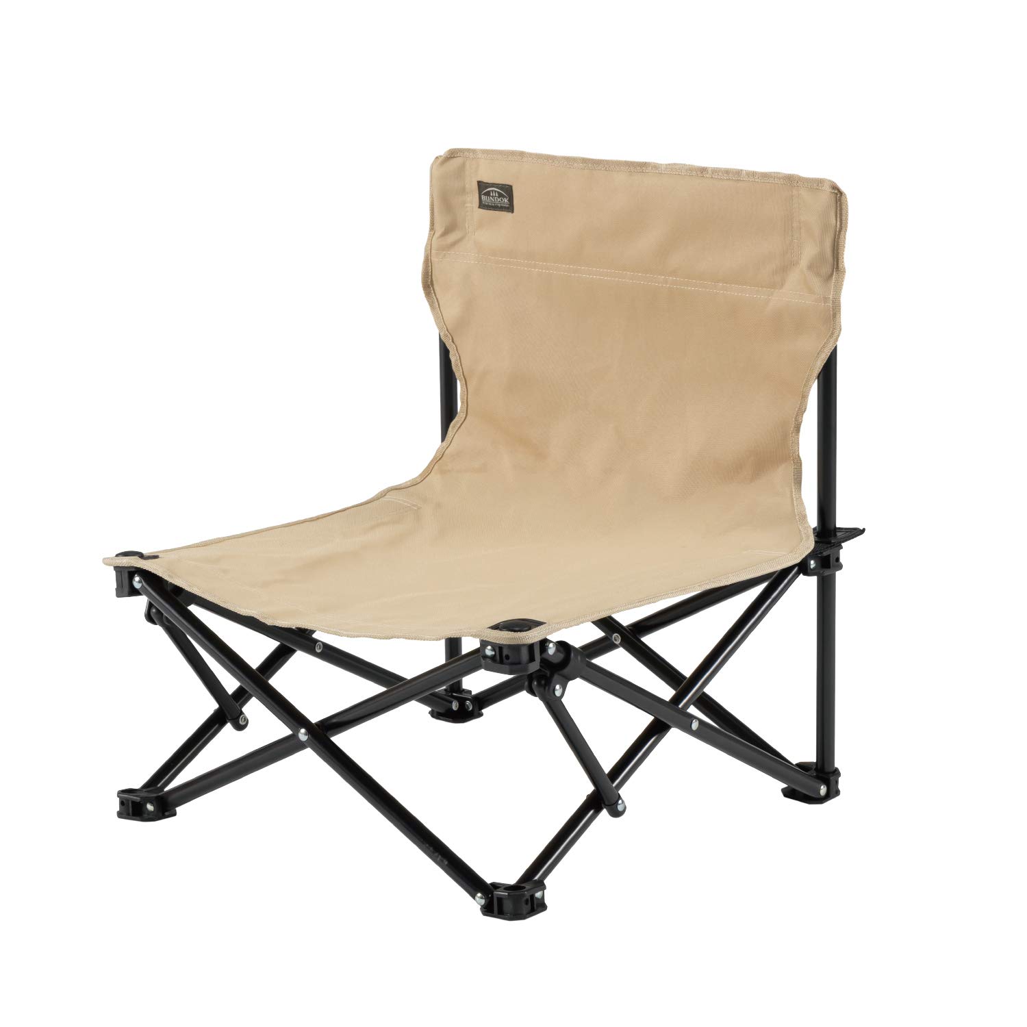 

BUNDOK Low Chair, Camping, Compact, Polyester and Steel, BD-117BE, with Storage Case, Beige
