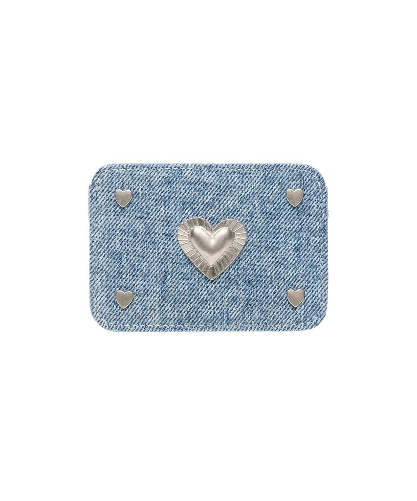 Lemasque Pie Heart Slim Card Wallet Denim