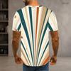 Men Plus Size Geometric Printed Round Neck Short Sleeve T Shirt
