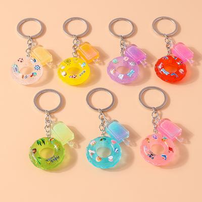 Süßer Rentier-Schwimmring-Schlüsselanhänger Eiscreme-Schlüsselanhänger Anhänger für Schlüsselbund Damen Mädchen Handtaschen-Dekoration Schmuck Geschenke