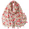 Floral Boho Shawl with Fringes 180x90 - Cotton with Viscose