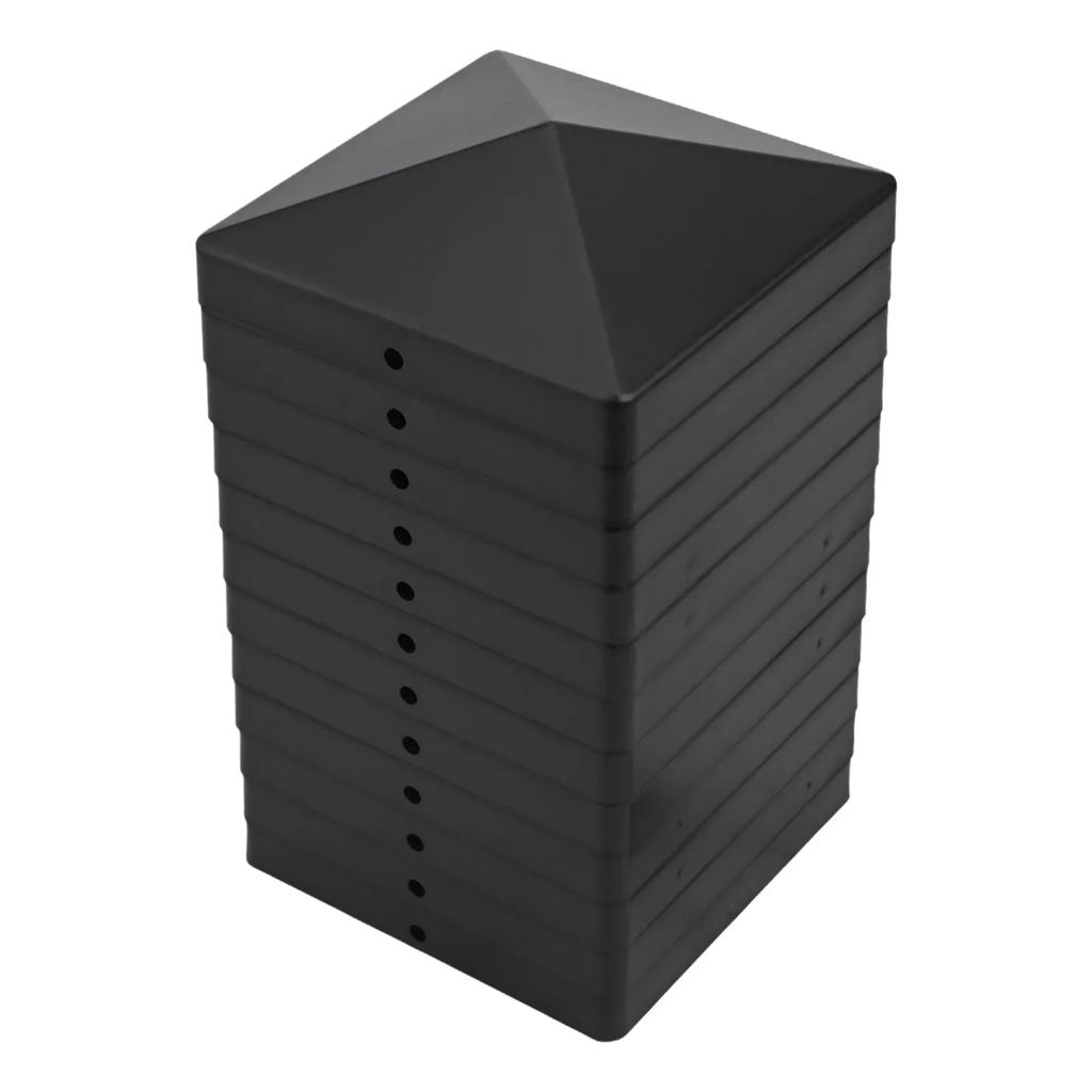 4x4 Post Cap Black Plastic Pyramid Cap Outdoor Use Home Improvement Easy Installation Fade Resistance Material