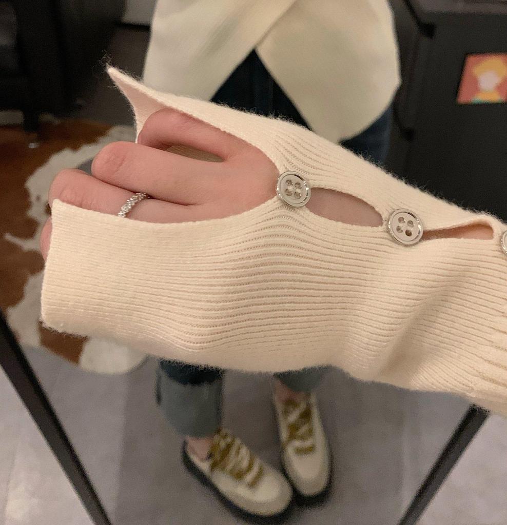 Irregular Design Slimming Knit Sweater Top for Women - Spring/Summer