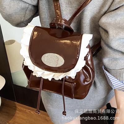 Vintage College Style Backpack Bag 2025 New Women's Niche Design Korean Version Ins Casual Versatile Backpack