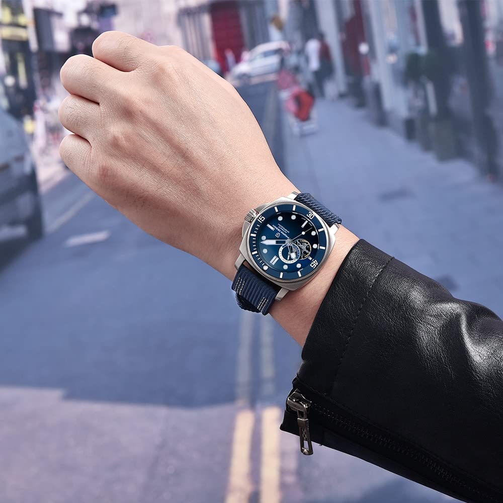 Pagani Design Made in Seiko NH35 Marina Militare Stainless Nylon Leather Sapphire Business Dress Perfect for and PAGANI DESIGN Men's Watch, Japan,