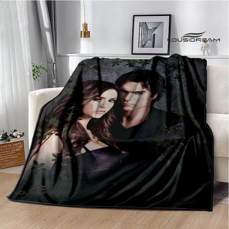 The Vampire Diaries Damon salvatore pătură imprimată Paturi calde din flanelă Pătură moale și confortabilă lenjerie de pat Cadou de ziua de naștere