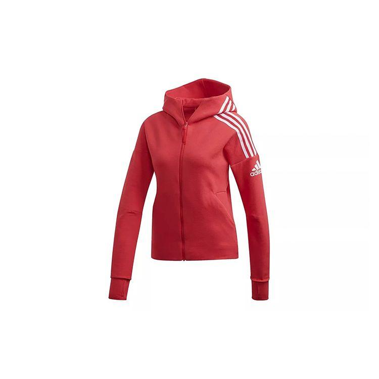 adidas Women s Alphabet Printing Hooded Jacket Red FL1958 S