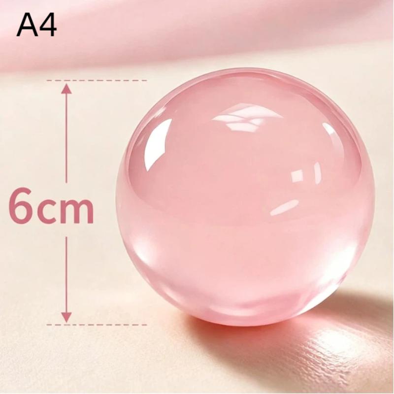 Balles Sensorielles à Presser Gelée Transparente 1 Pièce Jouet Fait Main Non Toxique à l'Huile de Coco pour Enfants Adultes Réduction du Stress Jeu