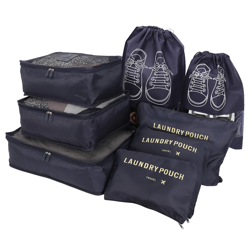 8/6Pcs Travel Organizer Set Folding Storage Bags Wardrobe Cube Suitcase Packing Luggage for Clothes & Shoes